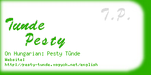 tunde pesty business card